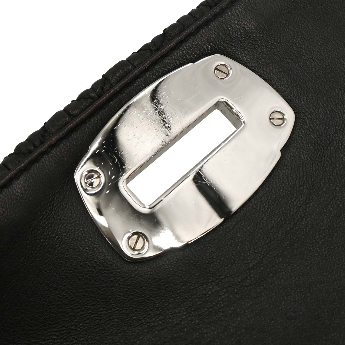 Miu Miu Black Lambskin Nappa Crystal Handbag