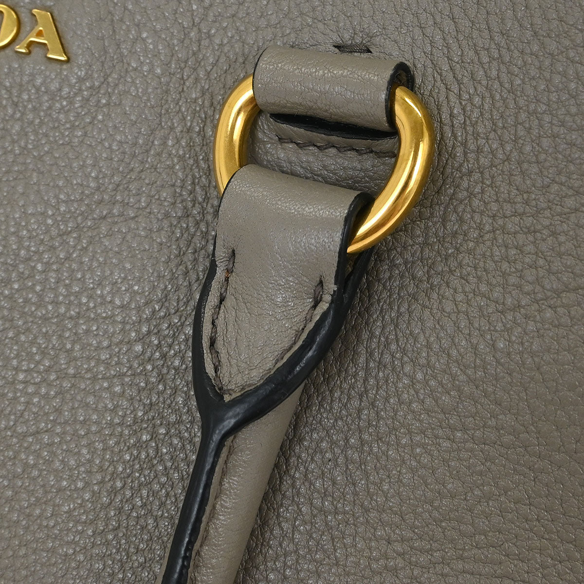 Prada Gray Leather 2way Shoulder Tote Handbag