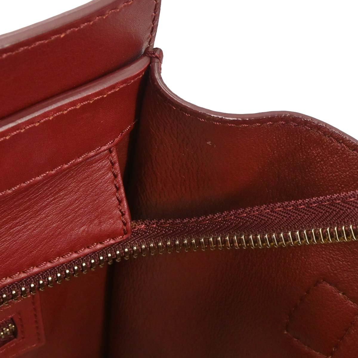 Celine Bordeaux Leather Mini Luggage Tote Bag