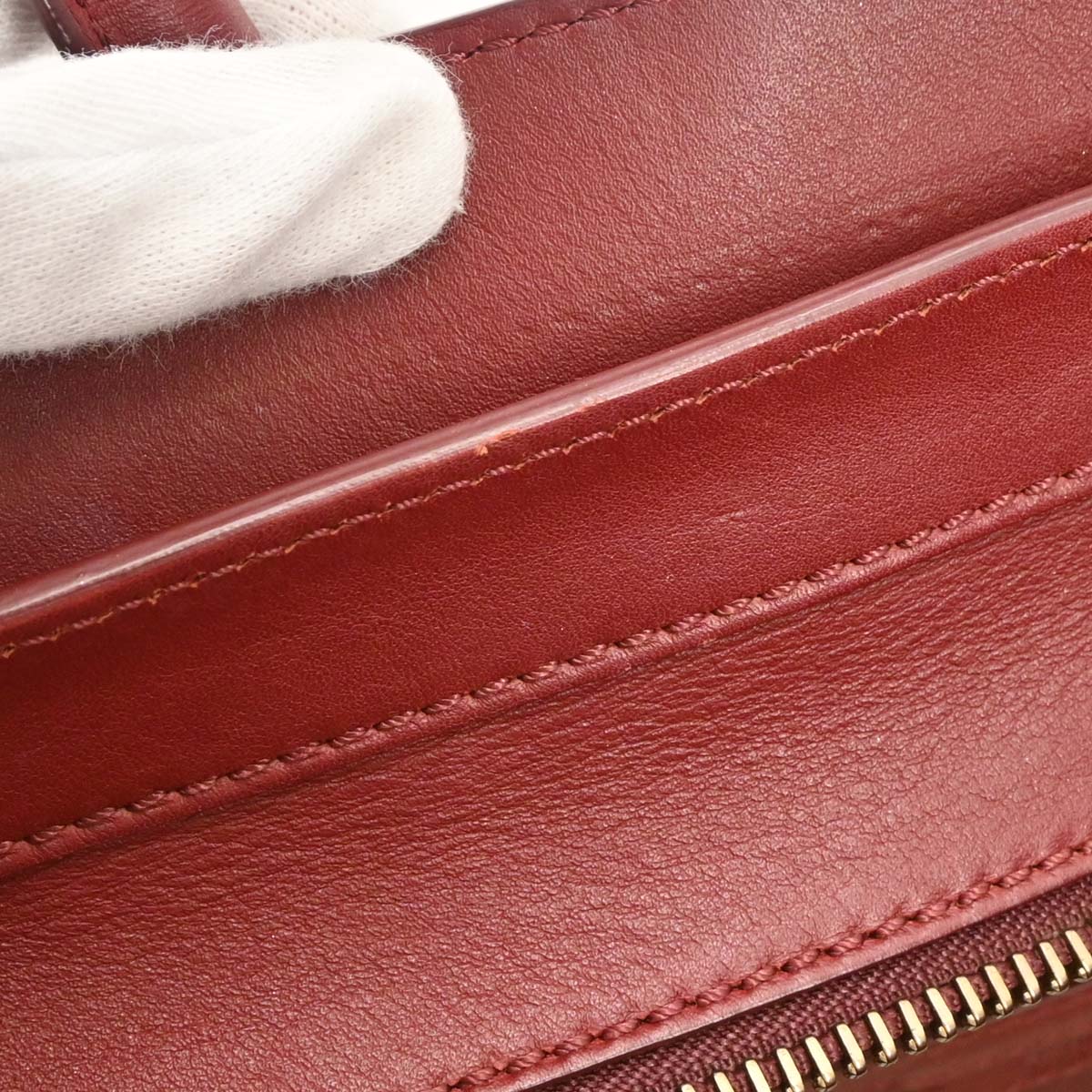 Celine Bordeaux Leather Mini Luggage Tote Bag
