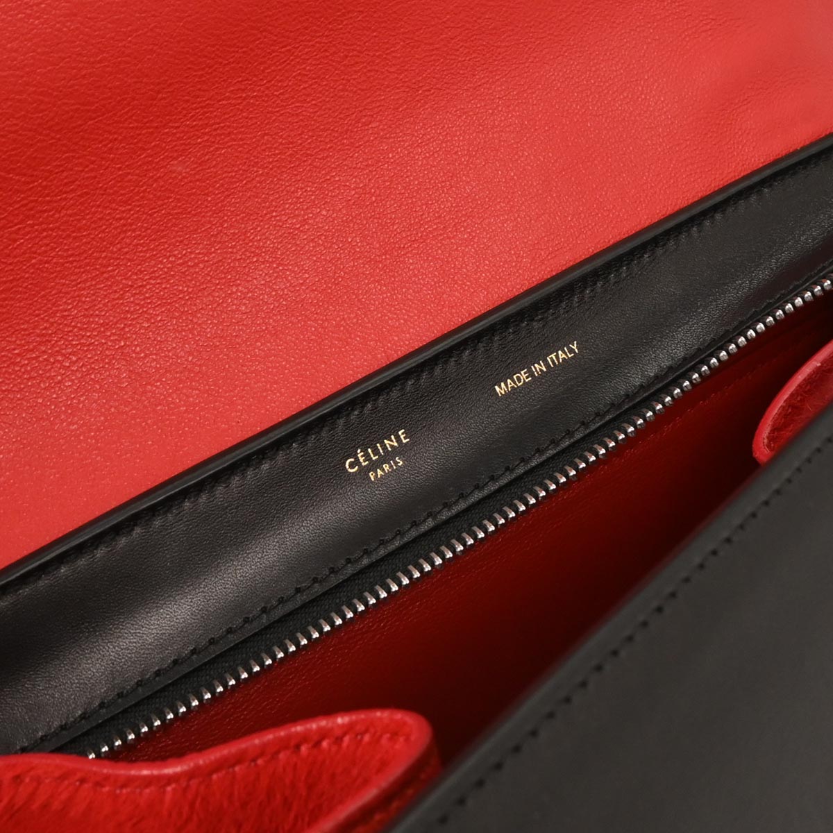 Celine * Pony Hair Tricolor Trapeze 2way Shoulder Handbag