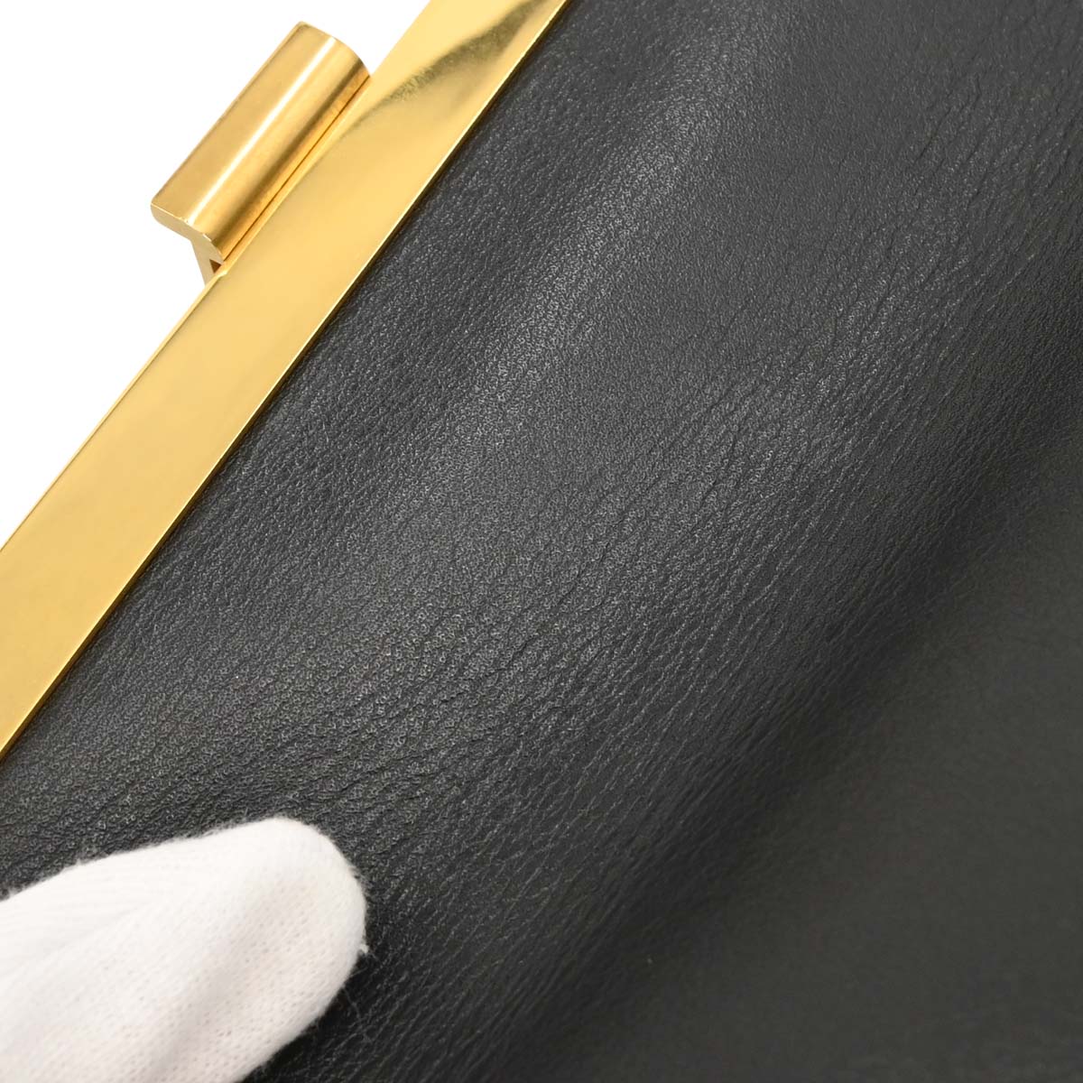 Celine Black Leather Clasp Shoulder Bag
