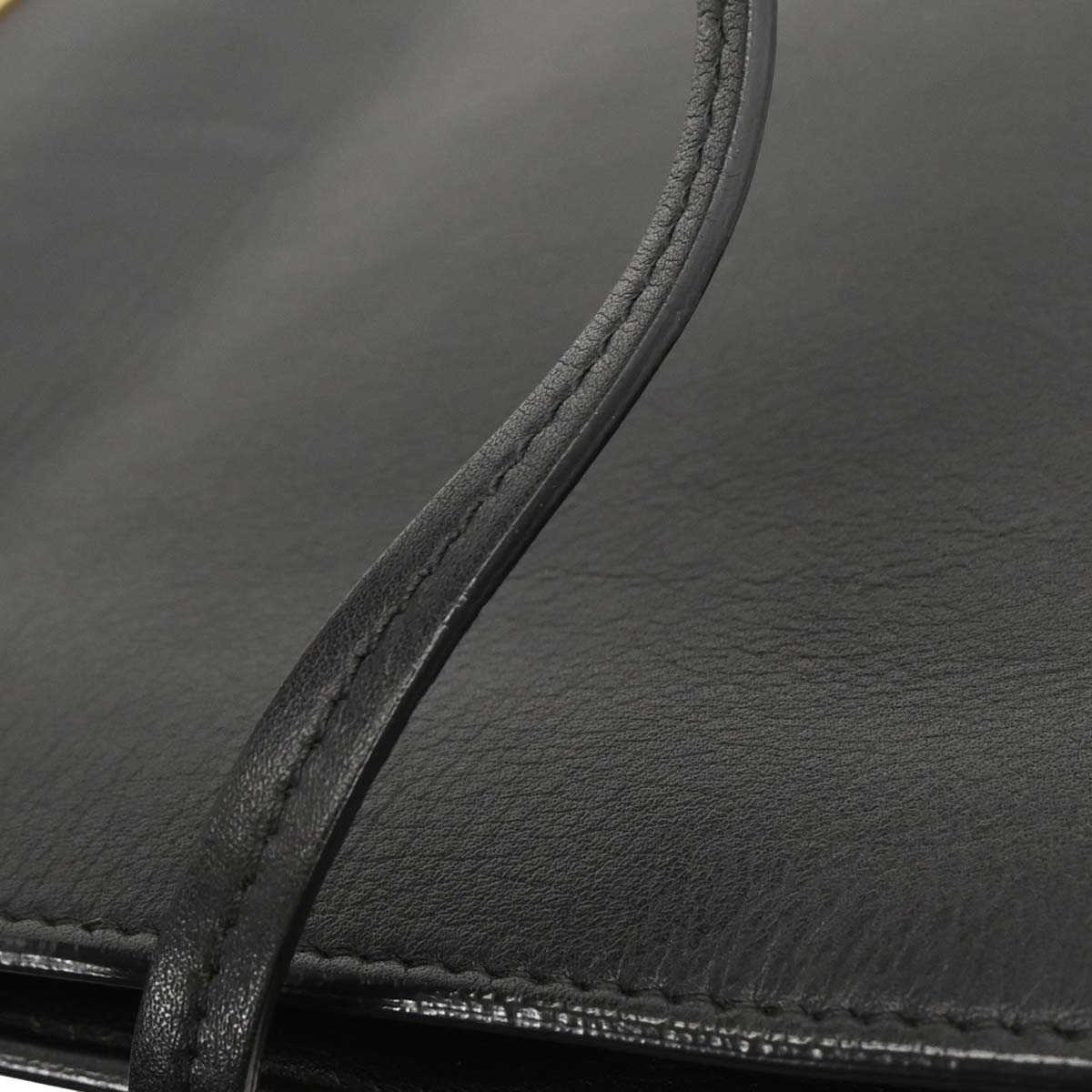 Celine Black Leather Clasp Shoulder Bag