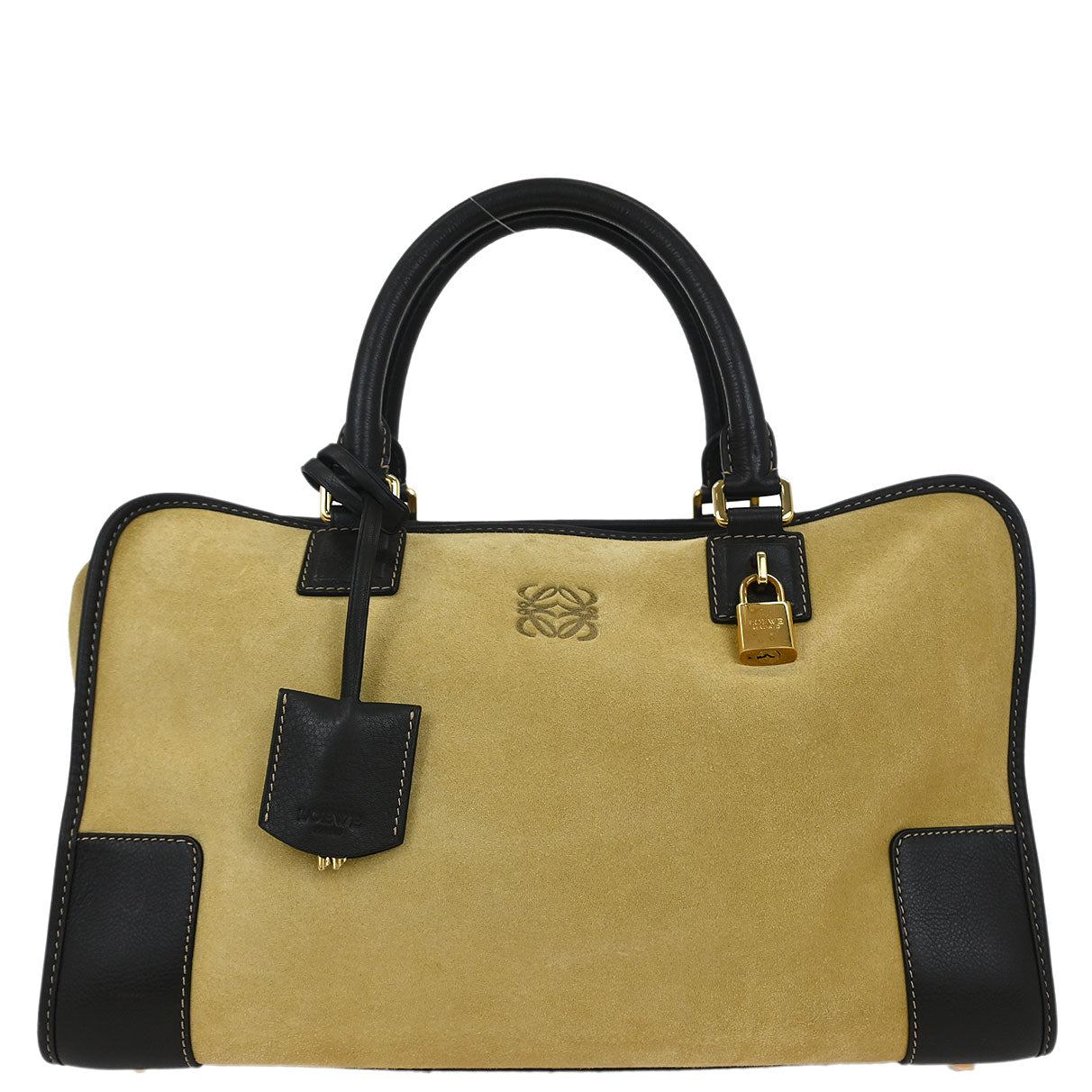 Loewe Beige Suede Amazona 36 Handbag