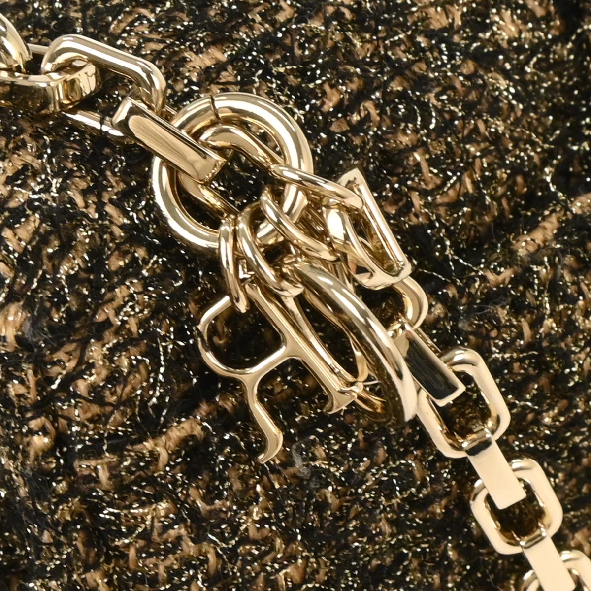 Christian Dior Black Tweed Rock Chain Shoulder Bag