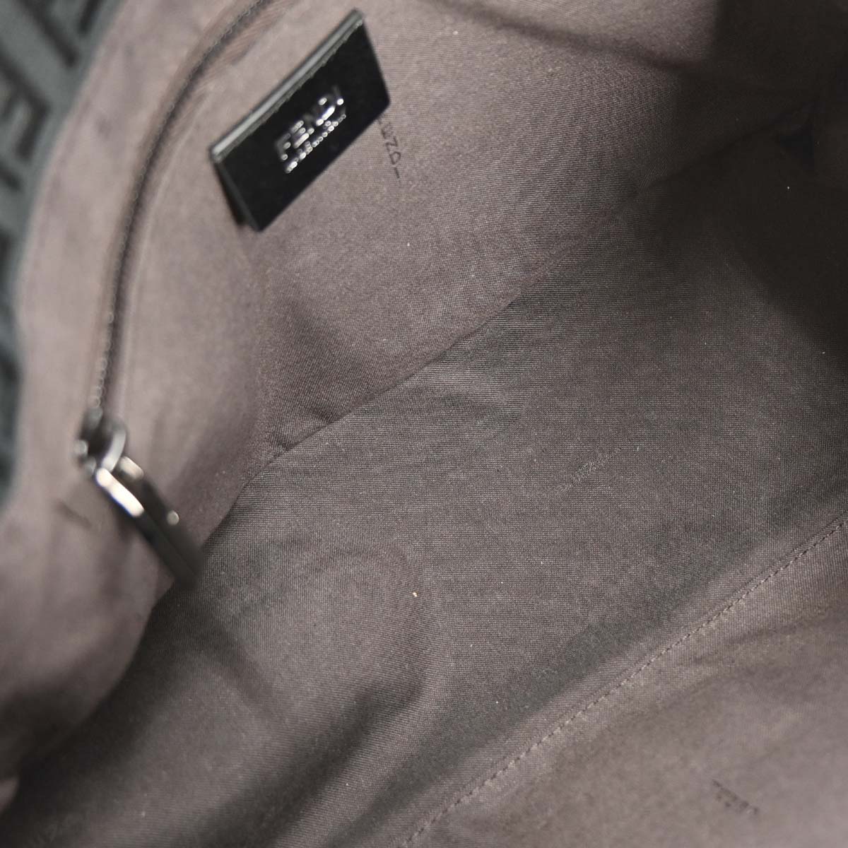 Fendi Black Canvas Zucchino Mamma Baguette Handbag