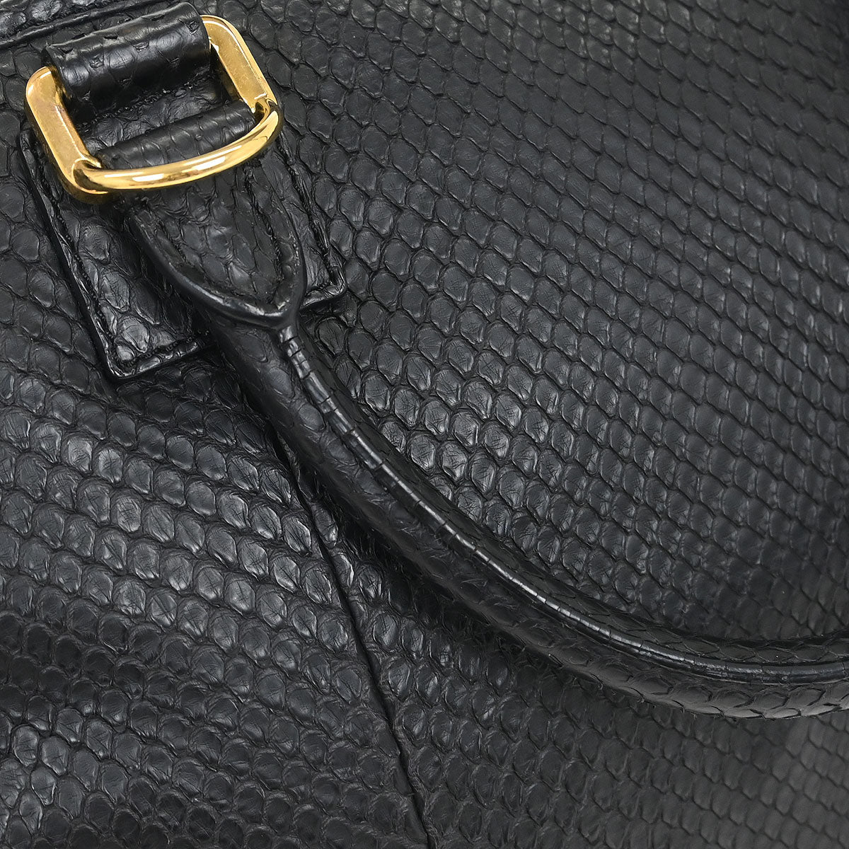Loewe * Black Python Amazona 36 Handbag