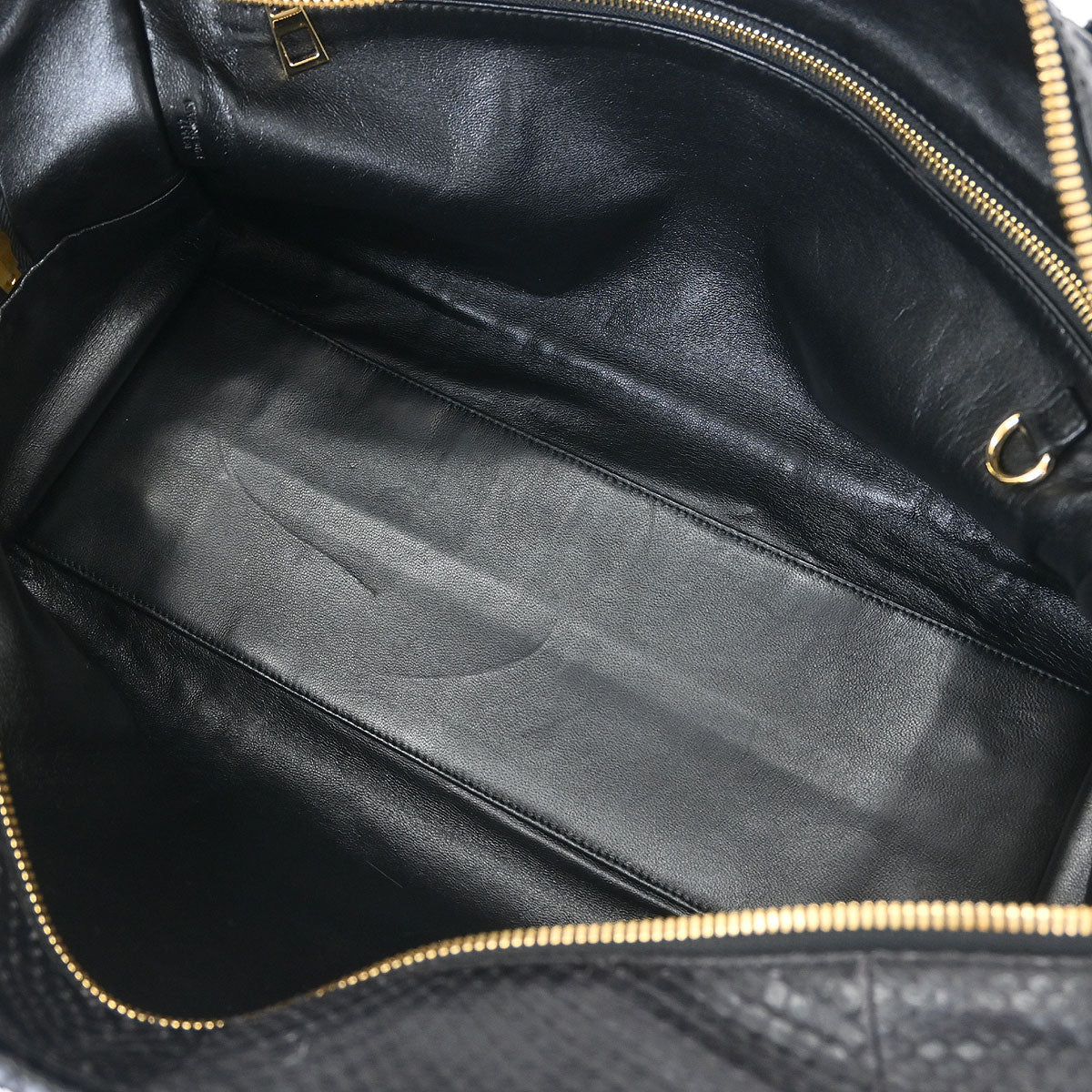 Loewe * Black Python Amazona 36 Handbag