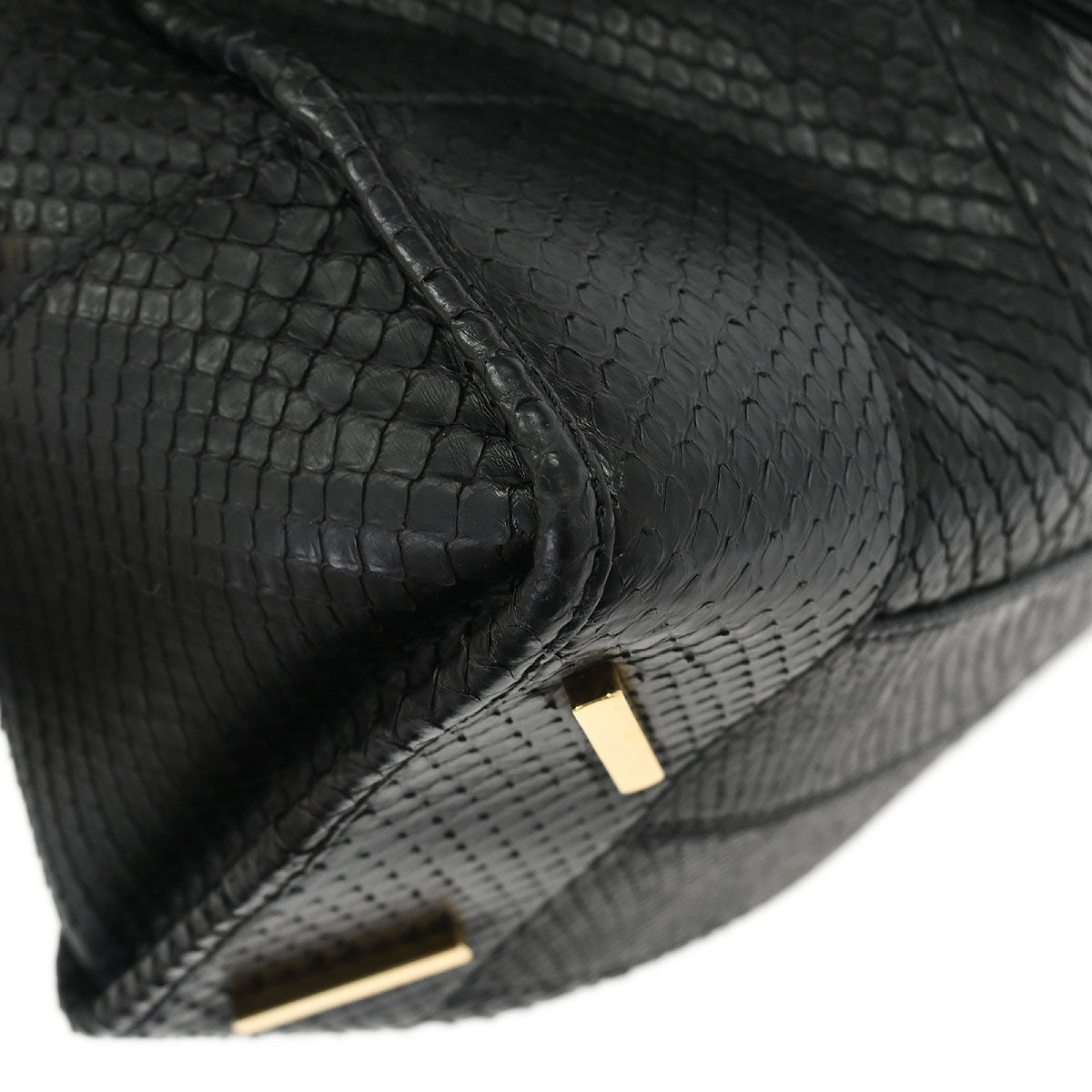 Loewe * Black Python Amazona 36 Handbag