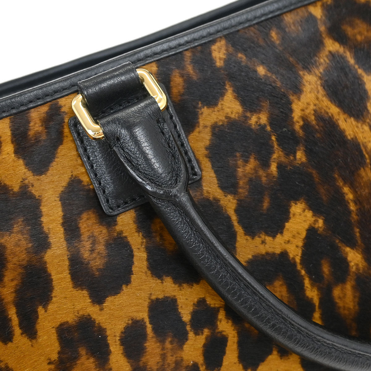 Loewe * Pony Hair Brown Leopard Amazona 36 Handbag