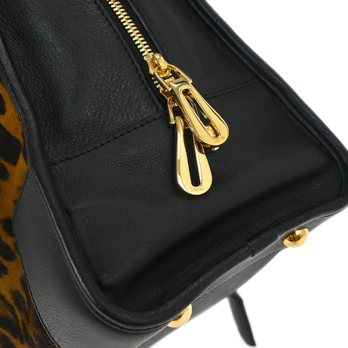 Loewe * Pony Hair Brown Leopard Amazona 36 Handbag