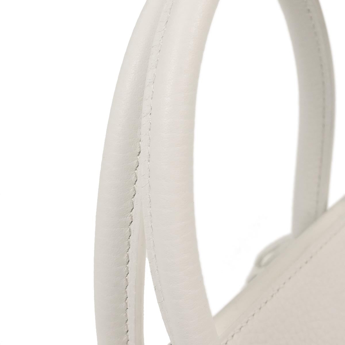 Hermes White Taurillon Clemence Birkin 30 Handbag