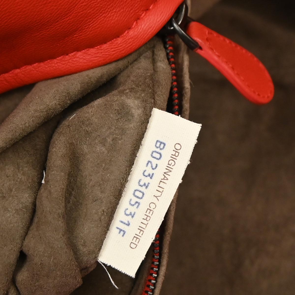 Bottega Veneta Red Lambskin Intrecciato Shoulder Bag