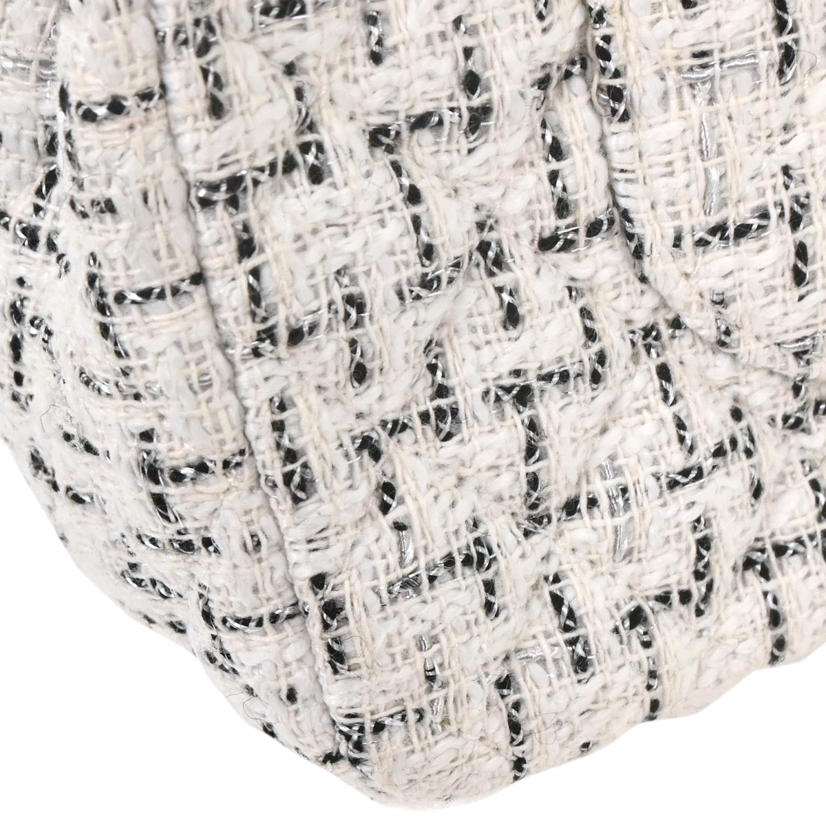 Chanel White Tweed Garden Party 2.55 Medium Classic Double Flap Bag