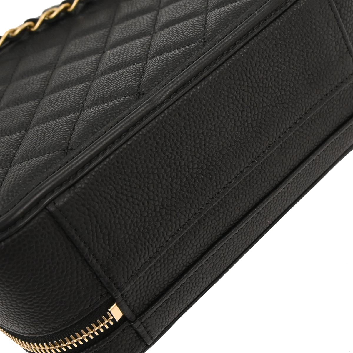 Chanel 2017-2018 Black Caviar CC Filigree 2way Vanity Shoulder Handbag