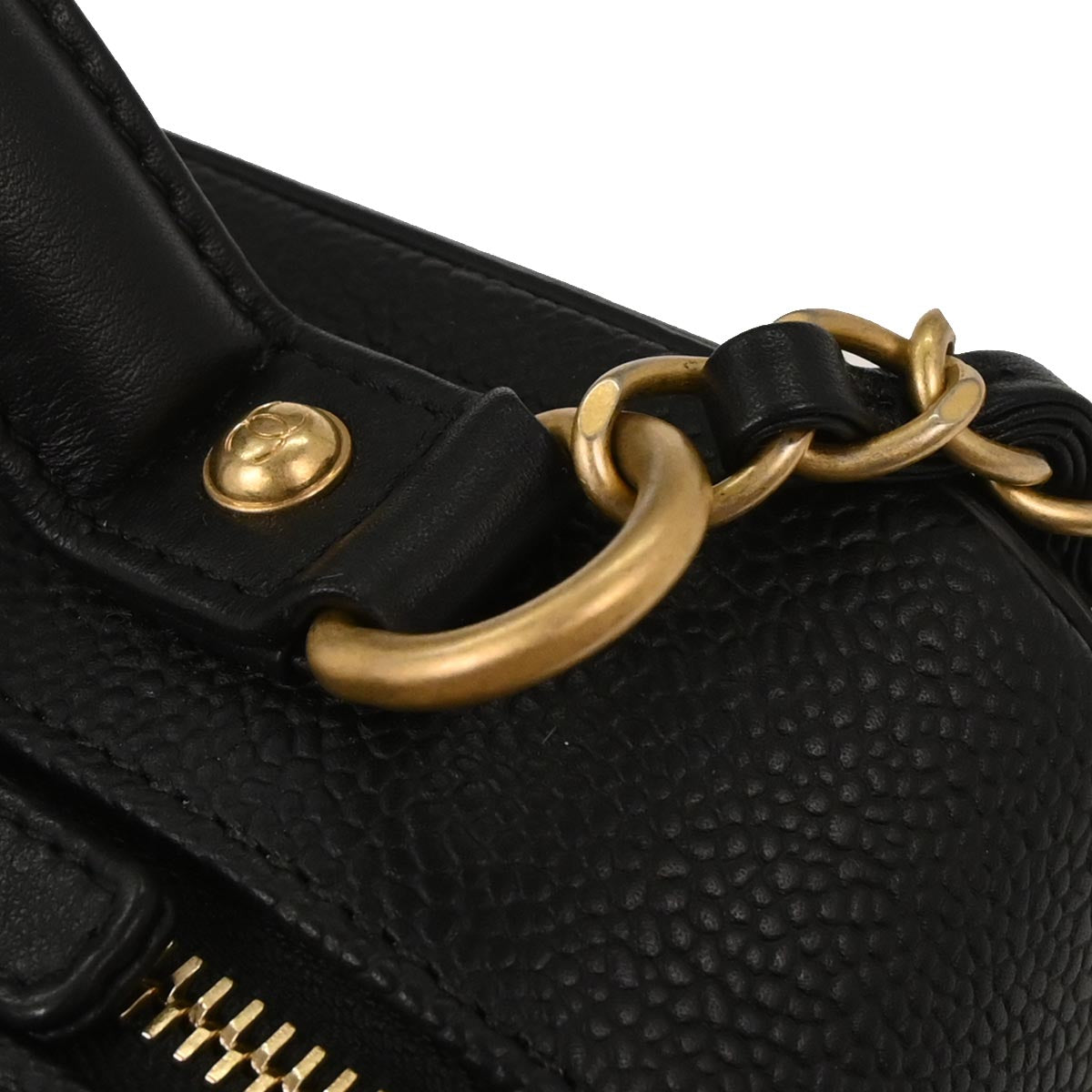 Chanel 2017-2018 Black Caviar CC Filigree 2way Vanity Shoulder Handbag