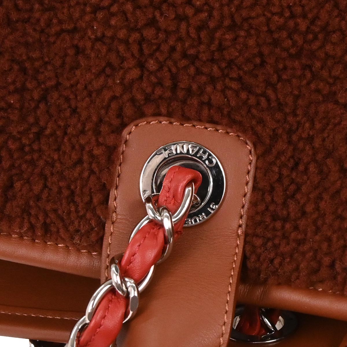 Chanel 2018-2019 Brown Lambskin Shearling Large Deauville Tote Bag