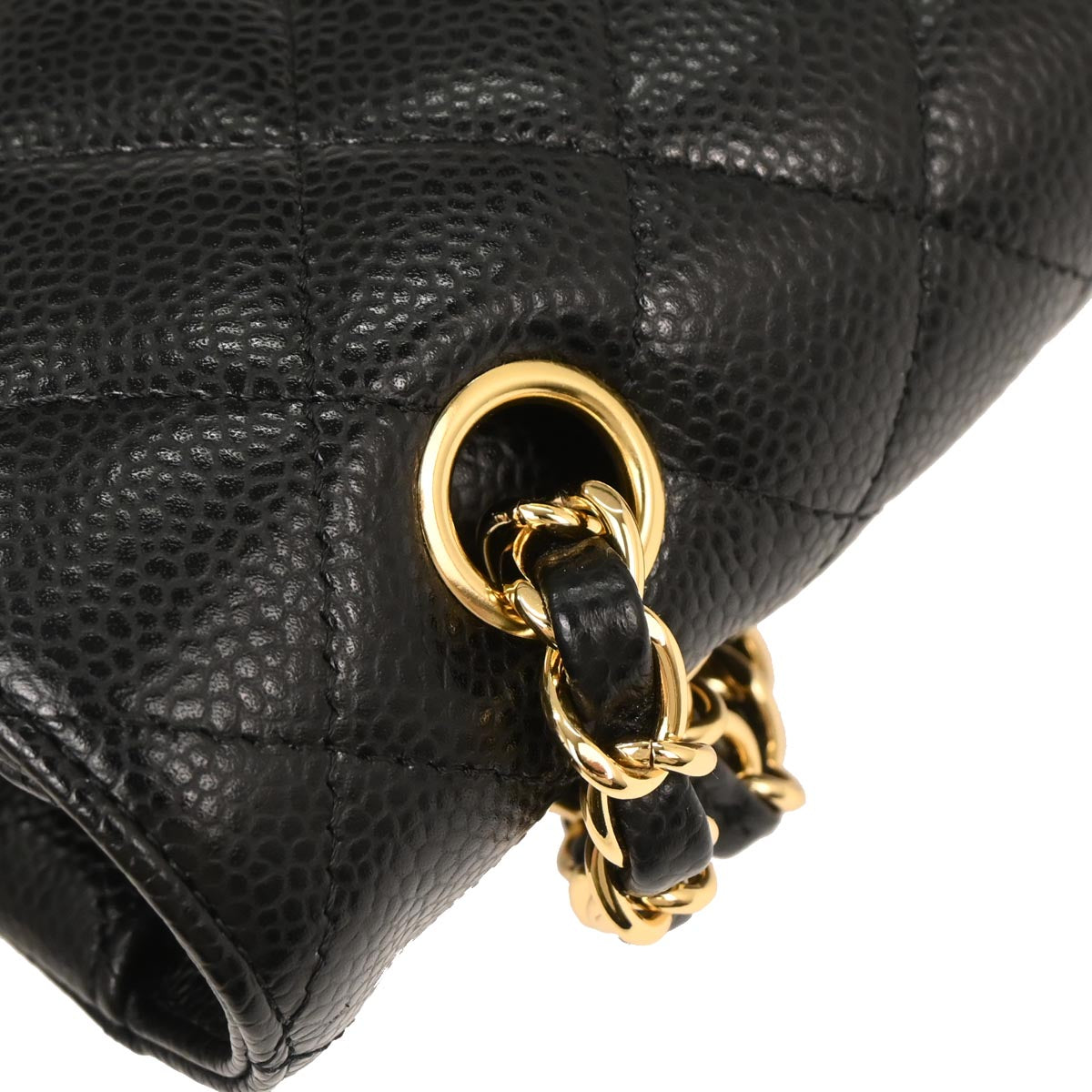 Chanel 2013-2014 Black Caviar Medium Classic Double Flap Shoulder Bag