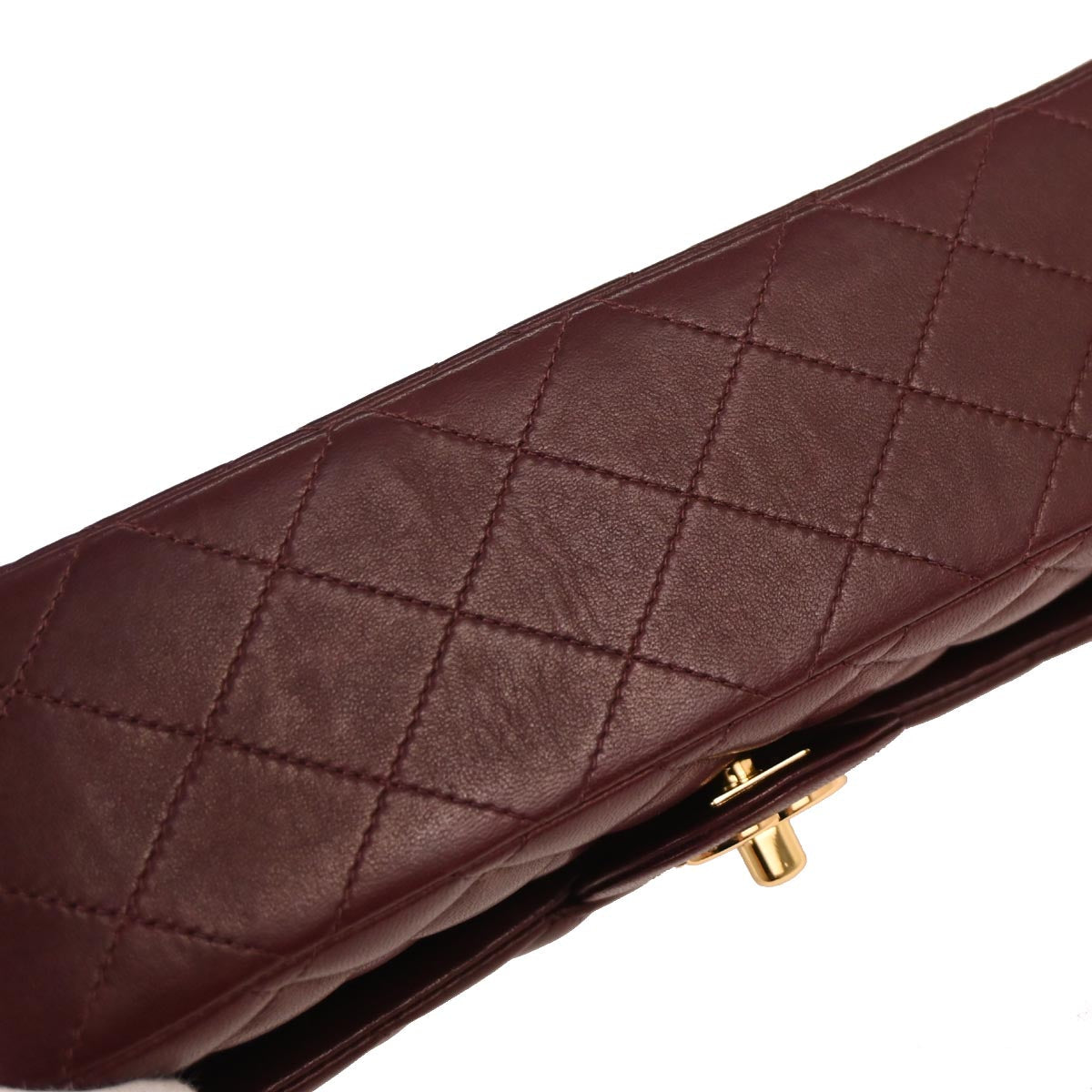 Chanel 2012 Bordeaux Lambskin Medium Classic Double Flap Shoulder Bag