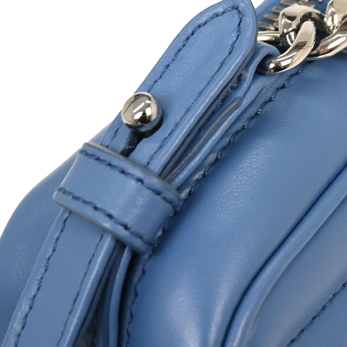 Prada Blue Leather Diagramme Chain Shoulder Bag