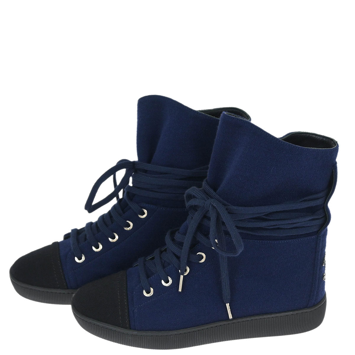 Chanel * Navy Sneakers Shoes #36