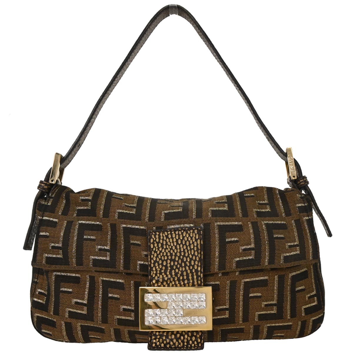 Fendi Brown Canvas Zucca Baguette Handbag