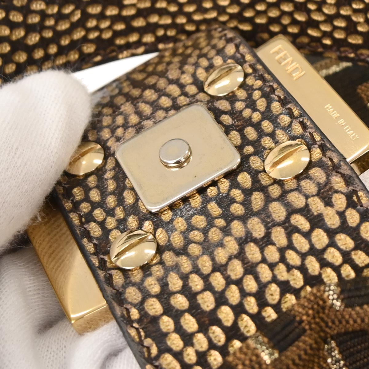 Fendi Brown Canvas Zucca Baguette Handbag