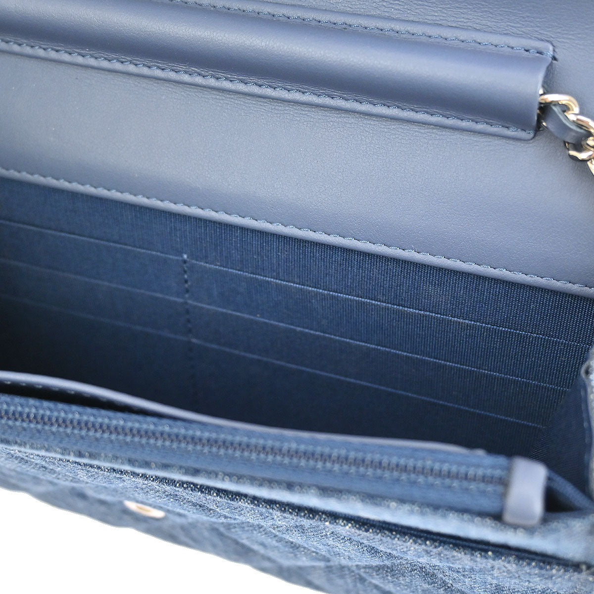 Chanel Blue Denim Camellia WOC Wallet on Chain Bag