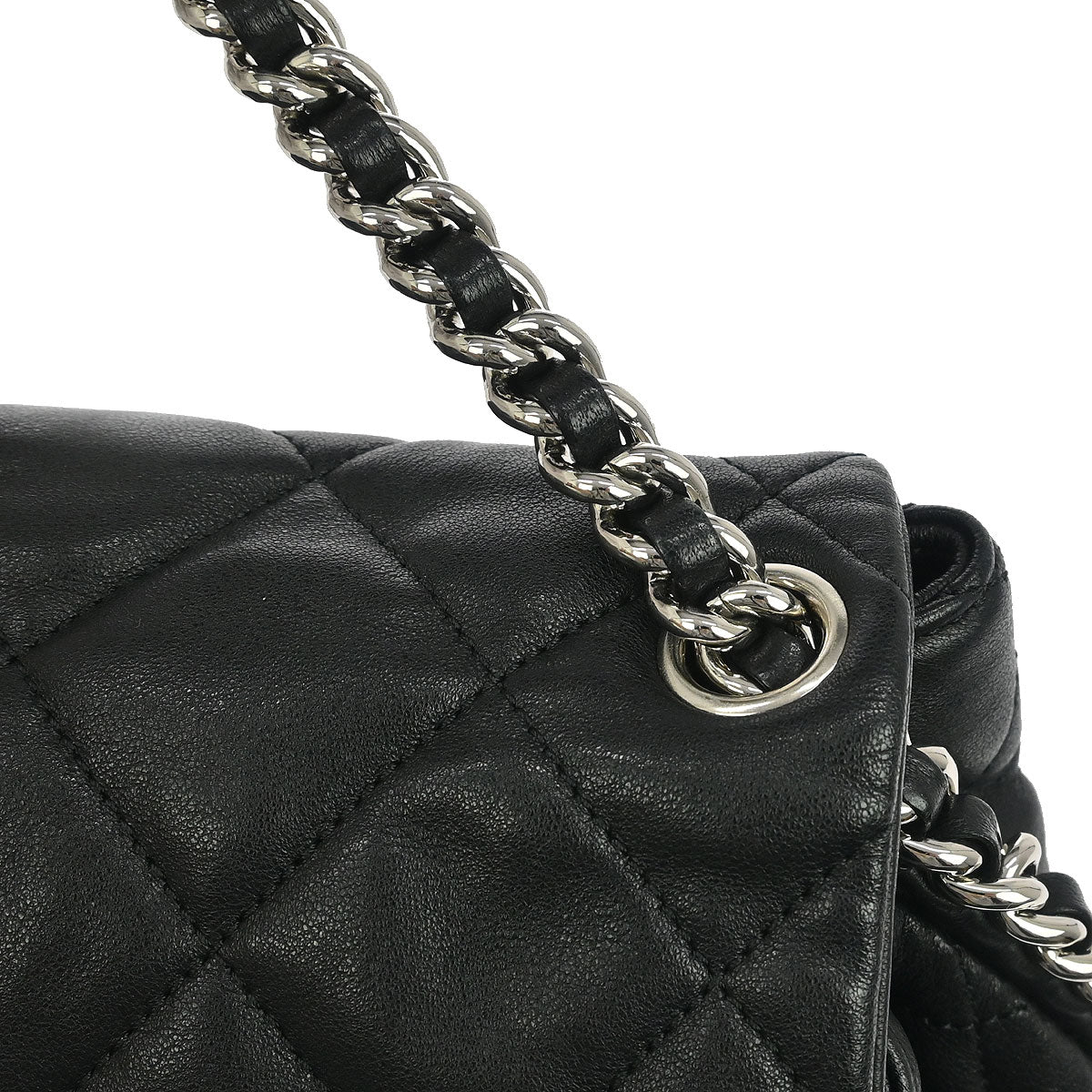 Chanel Black Calfskin Chain Around Shoulder Bag