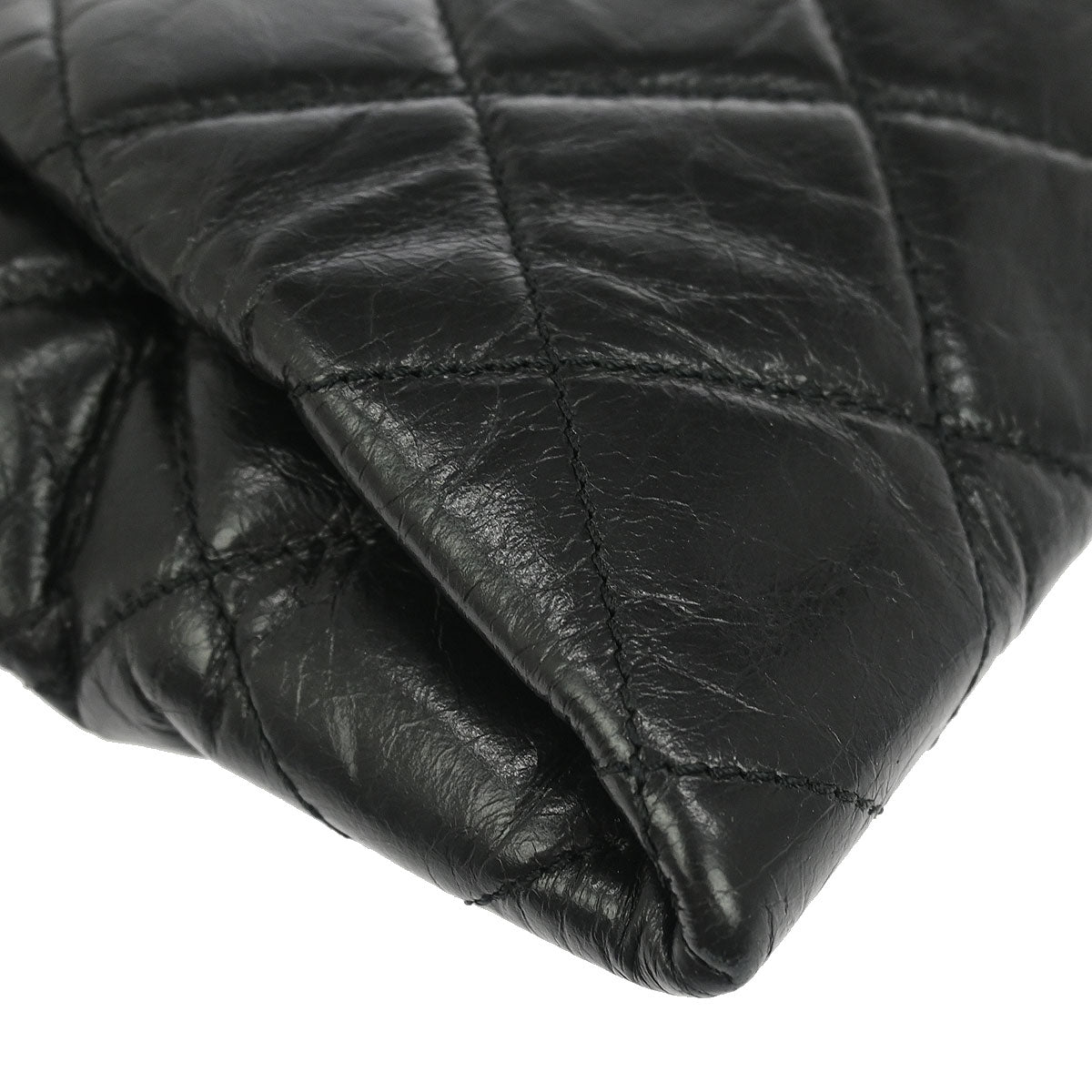 Chanel Black Calfskin Coco Pleats Clutch Crossbody Bag