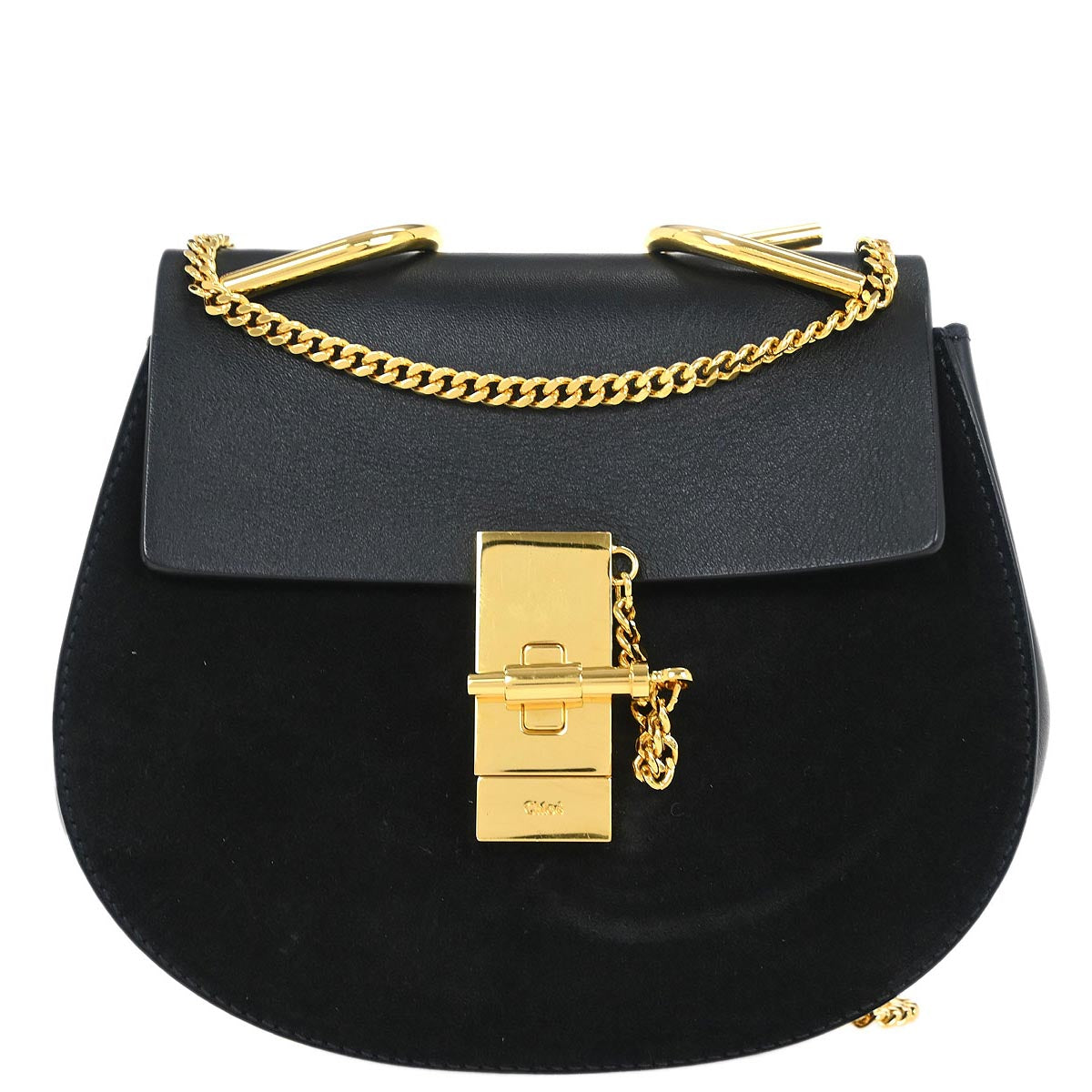 Chloe Black Suede Drew Shoulder Bag