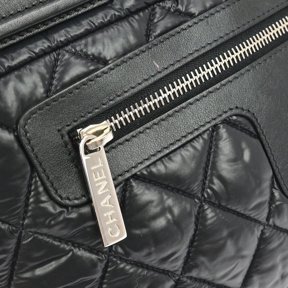 Chanel Black Nylon Calfskin Coco Cocoon Tote Bag