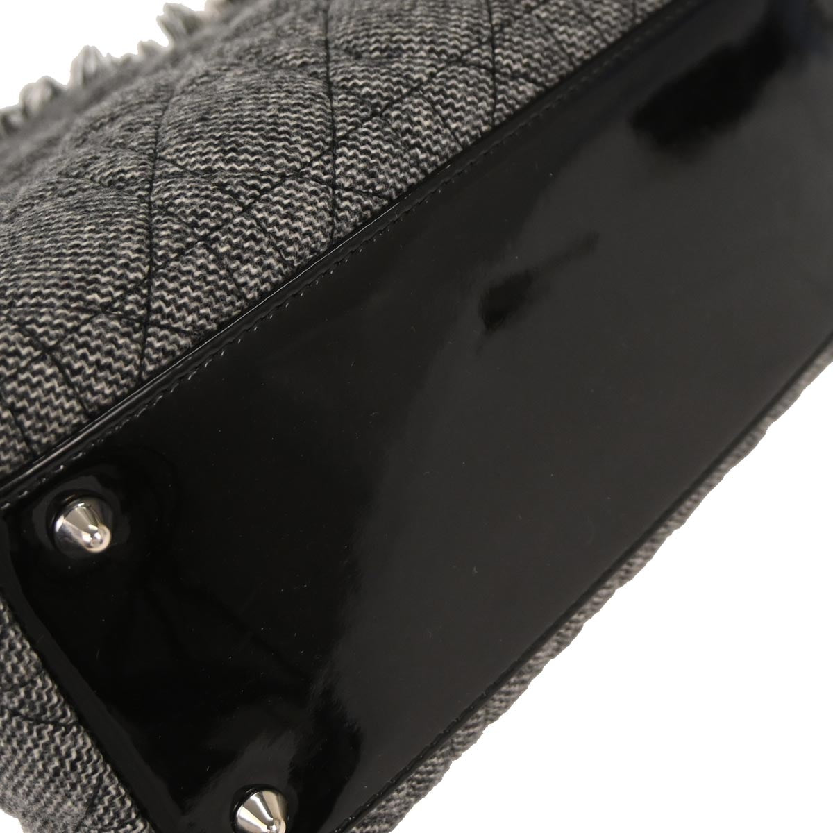 Christian Dior Gray Cotton Medium Lady Dior Cannage 2way Shoulder Handbag