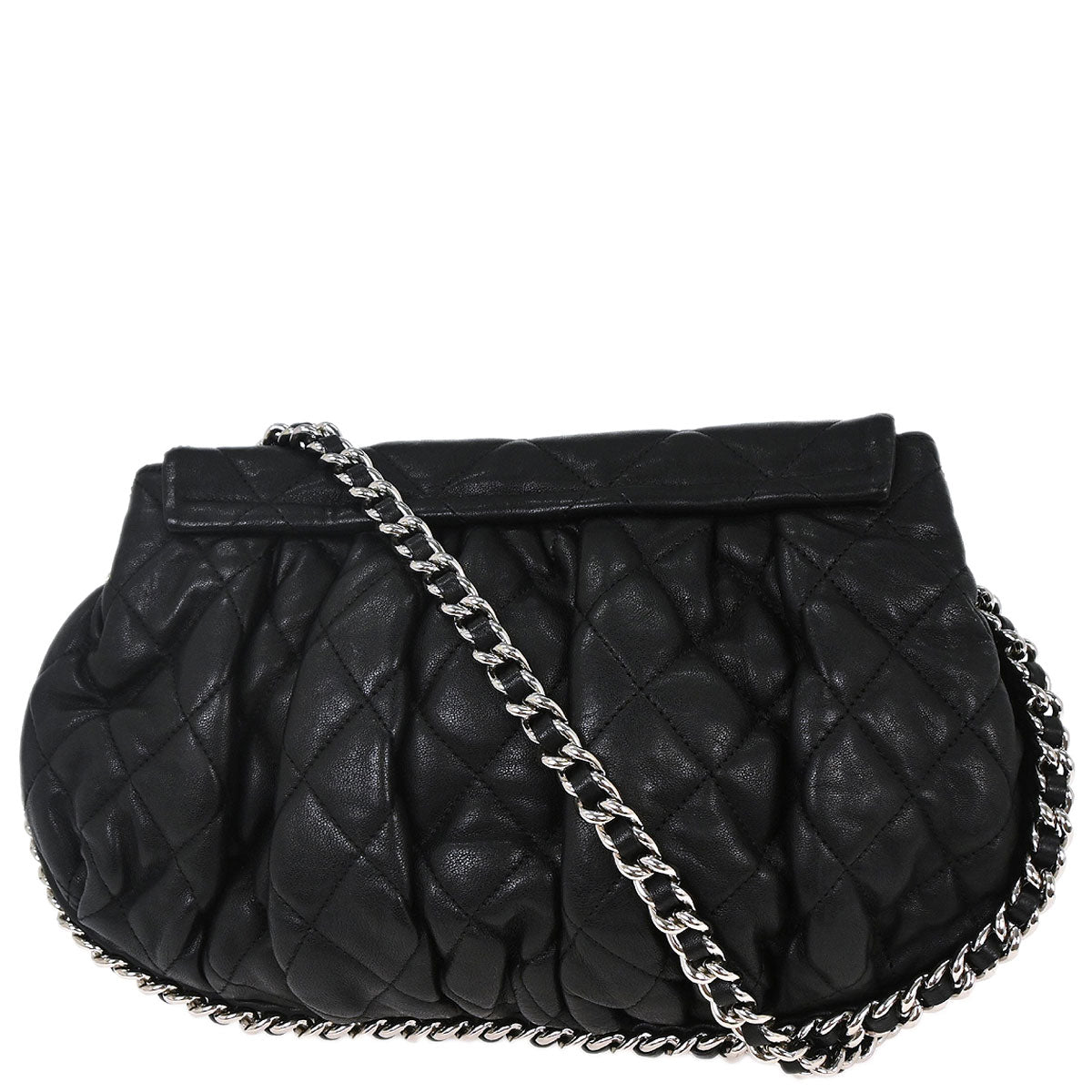 Chanel Black Calfskin Chain Around Shoulder Bag