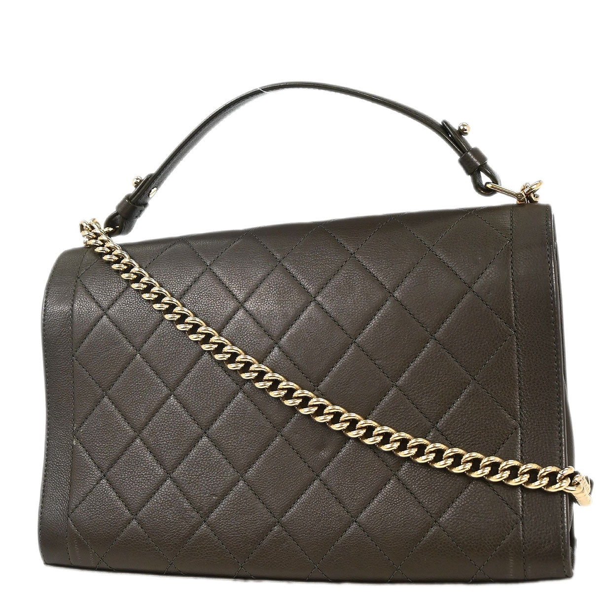 Chanel Brown Calfskin Label Click Flap Bag