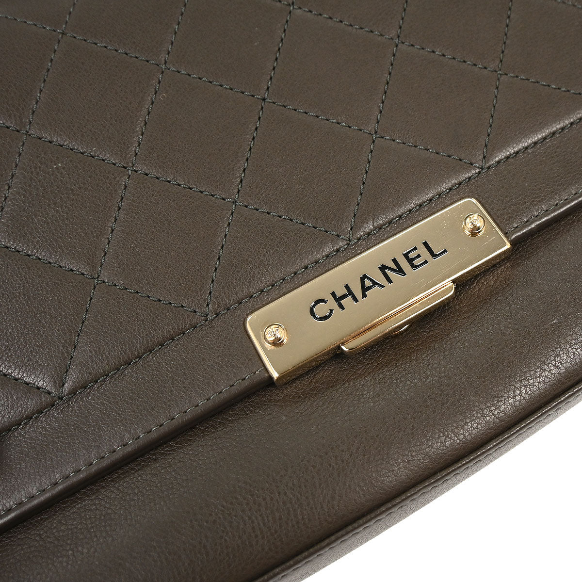 Chanel Brown Calfskin Label Click Flap Bag