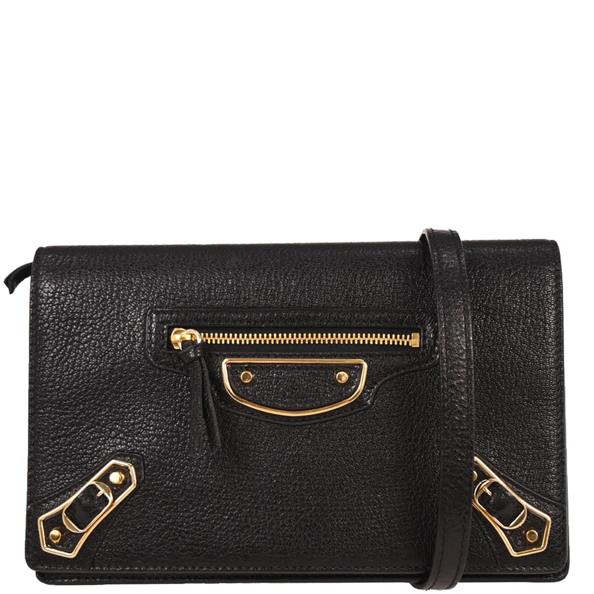 Balenciaga Black Metallic Edge WOC Wallet On Chain