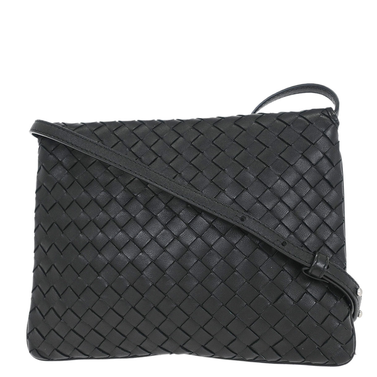 Bottega Veneta Black Intrecciato Shoulder Bag