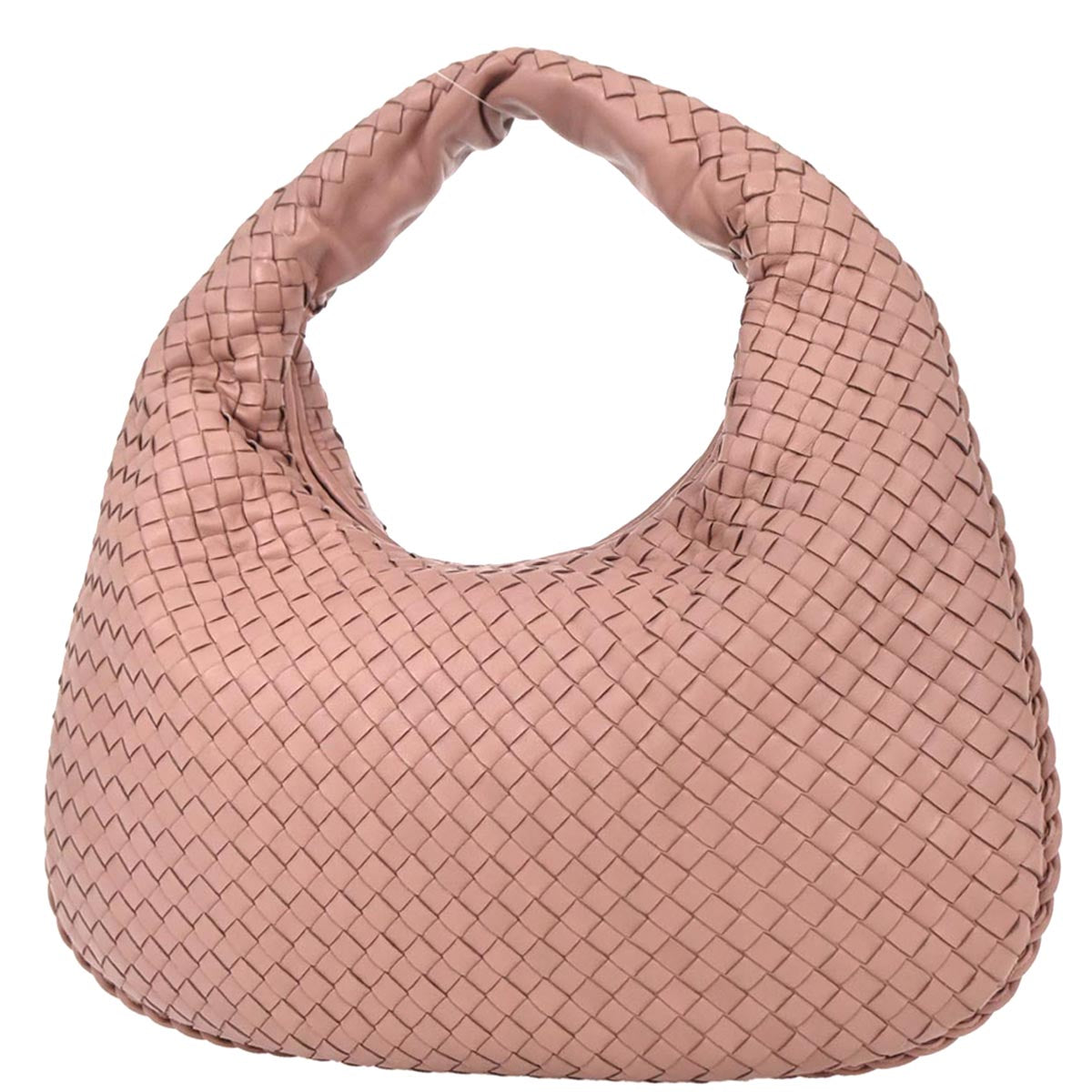 Bottega Veneta Pink Lambskin Intrecciato Hobo Bag