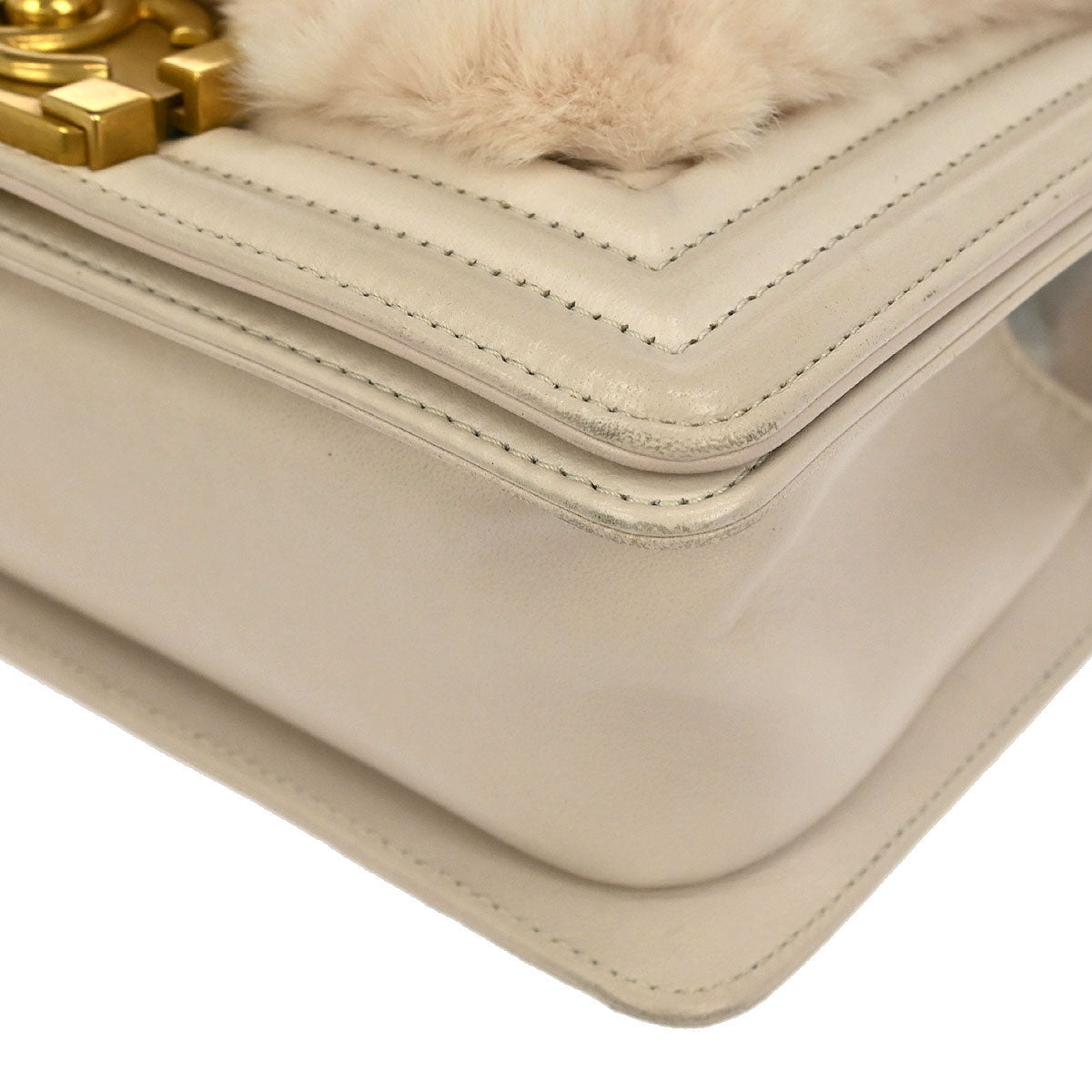 Boy Chanel Light Pink Fur Lambskin Small Chain Shoulder Bag