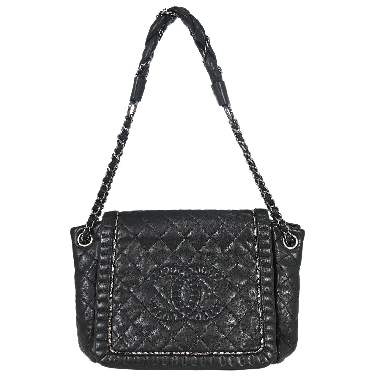Chanel Black Calfskin Istanbul Accordion Flap Bag