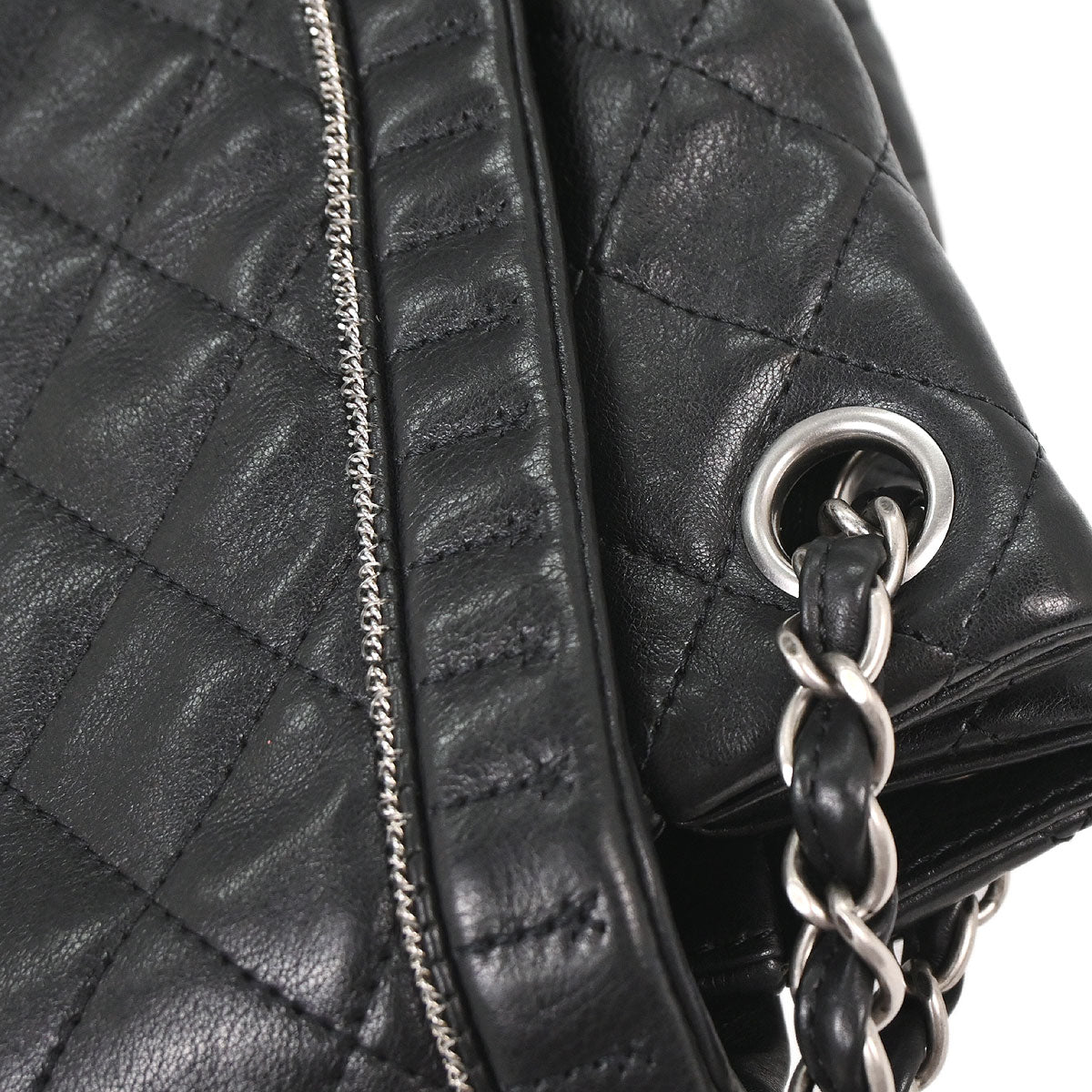 Chanel Black Calfskin Istanbul Accordion Flap Bag