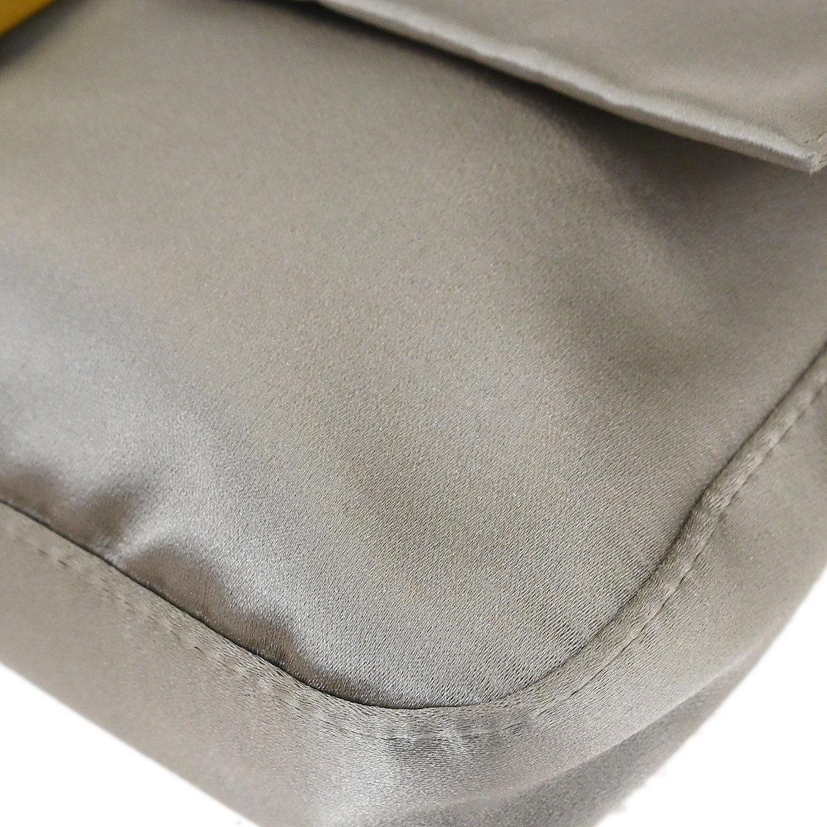 Fendi * Gray Satin Crocodile Baguette Handbag