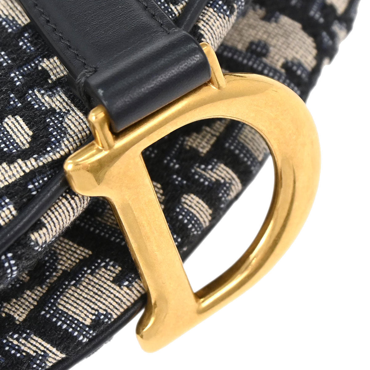 Christian Dior Navy Oblique Trotter Saddle Handbag