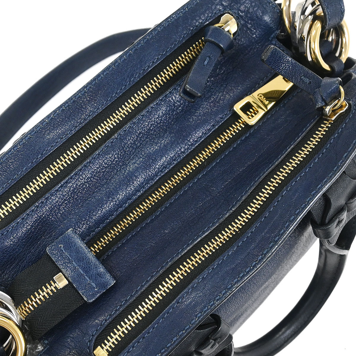 Chloe Navy Porte Epore 2way Shoulder Handbag