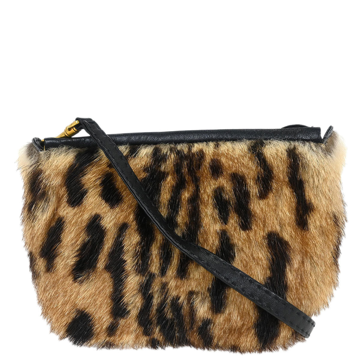 Celine* Brown Fur Crossbody Bag Pochette