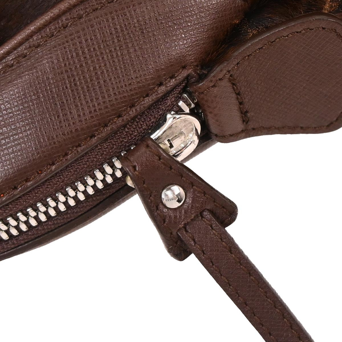 Salvatore Ferragamo * Brown Pony Hair Gancini 2way Shoulder Handbag