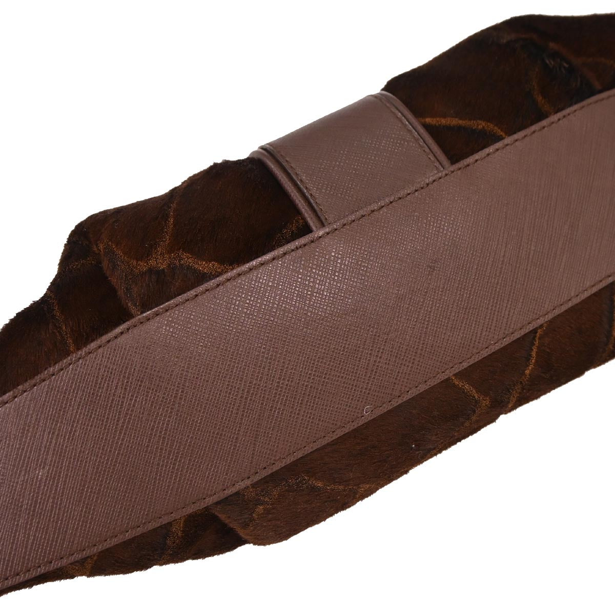 Salvatore Ferragamo * Brown Pony Hair Gancini 2way Shoulder Handbag