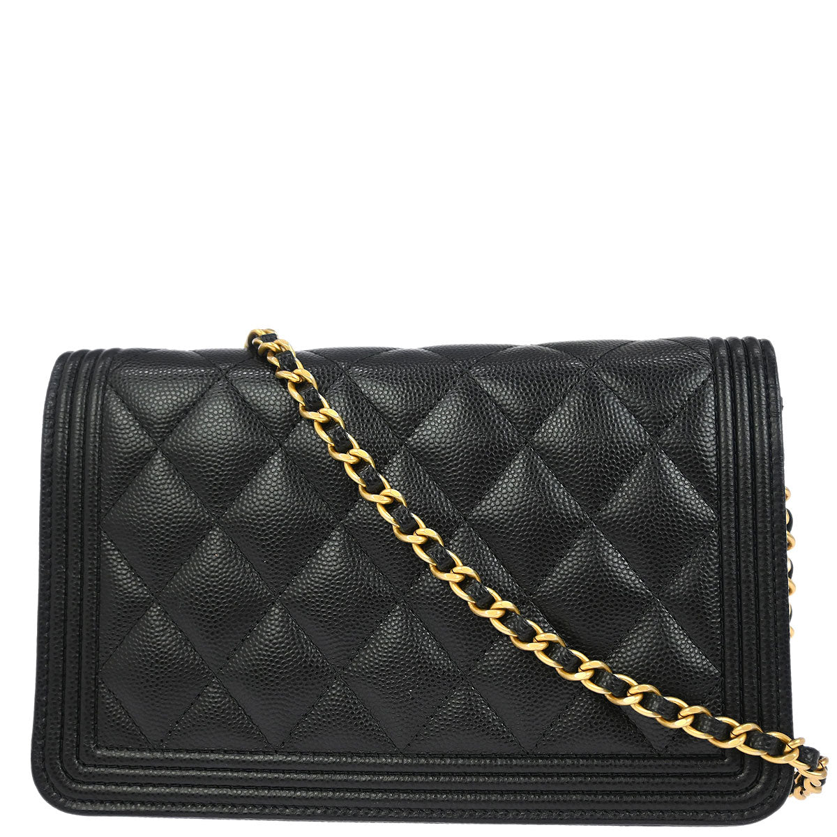 Boy Chanel Black Caviar WOC Small Wallet on Chain Bag