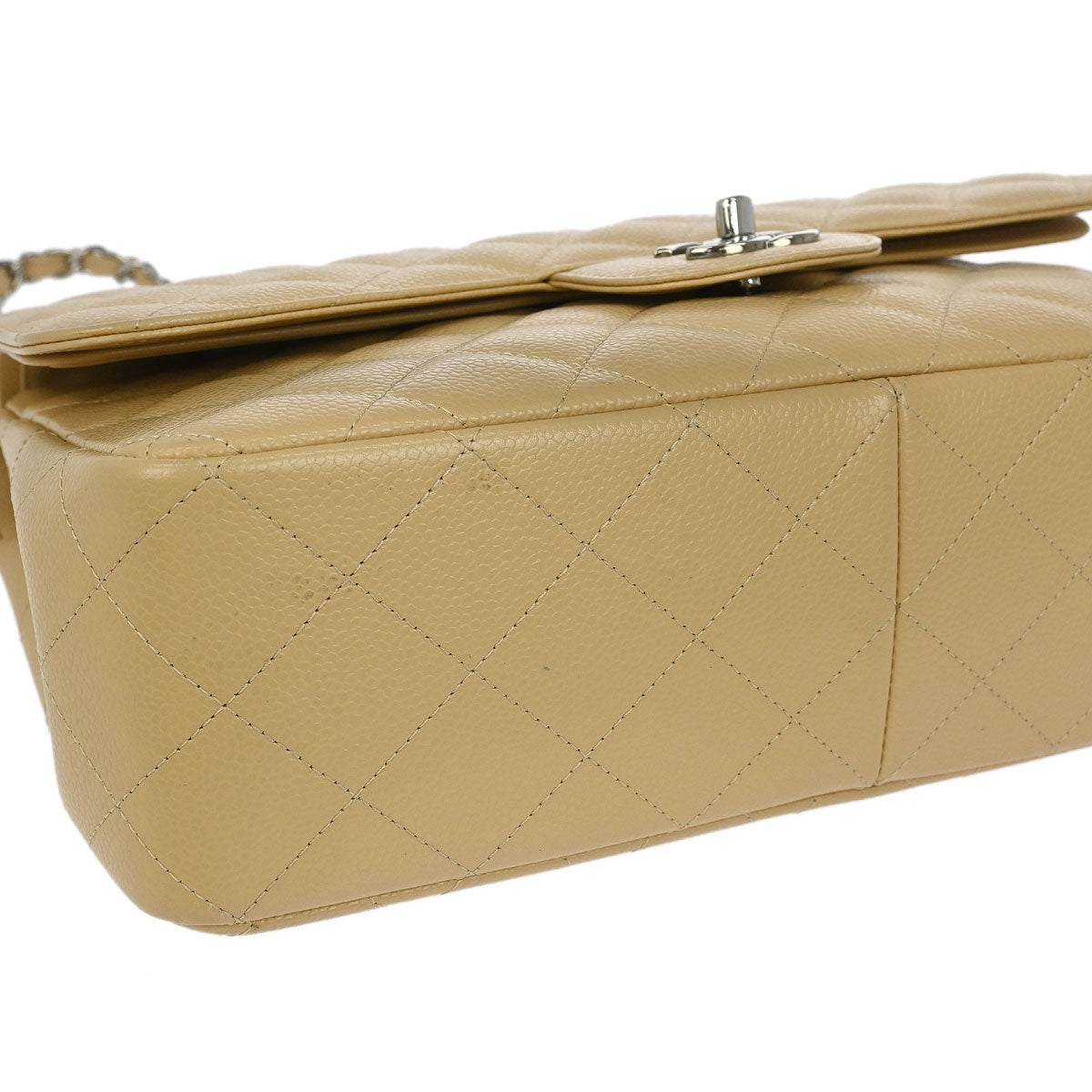 Chanel Beige Caviar Classic Double Flap Shoulder Bag